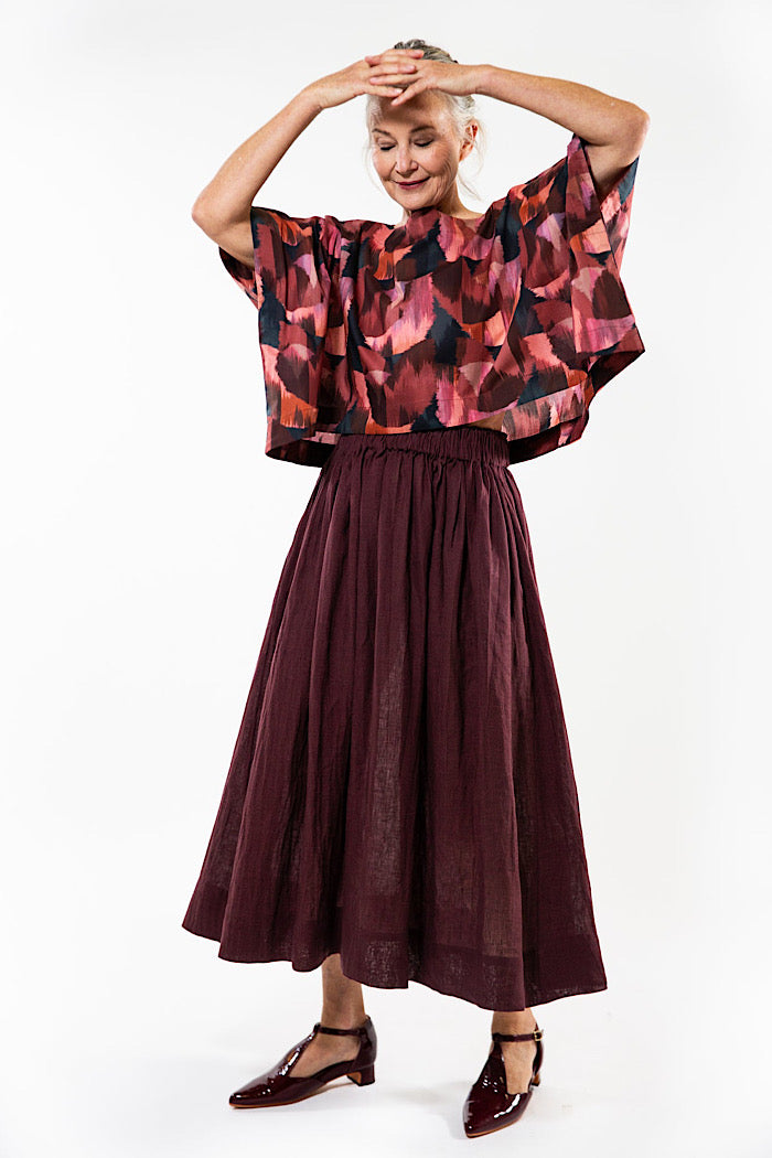 LEILANI SKIRT - MERLOT