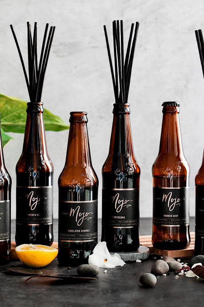 MOJO RECLAIMED BEER BOTTLE DIFFUSERS - TOBACCO AND HAY