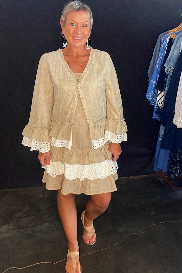 BRONTE LINEN & LACE JACKET