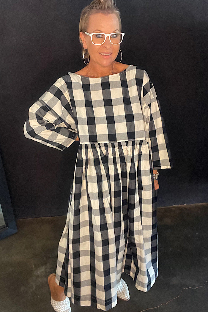 BILLY DRESS - MONOCHROME CHECK