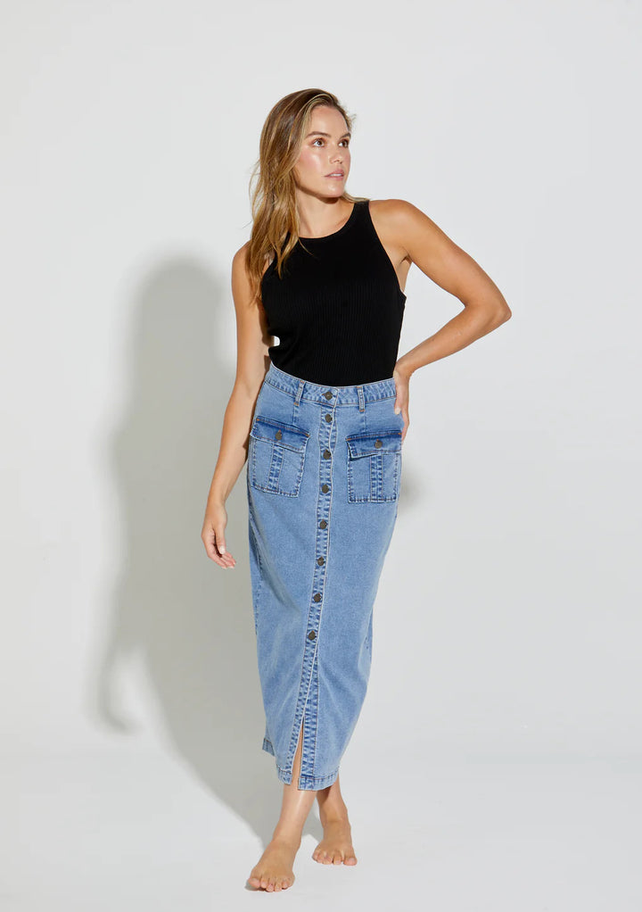 NEW LONDON JEANS GINSBERG SKIRT - LIGHT WASH