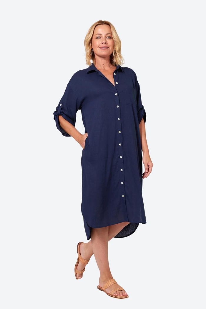 VERVE SHIRT DRESS - SAPPHIRE