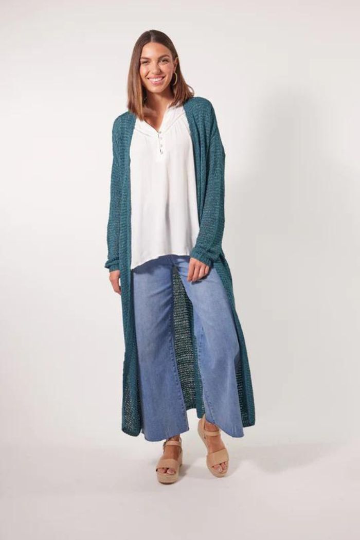 MARQUEE CARDIGAN - TEAL