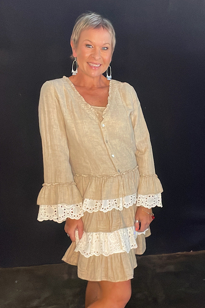 BRONTE LINEN & LACE JACKET