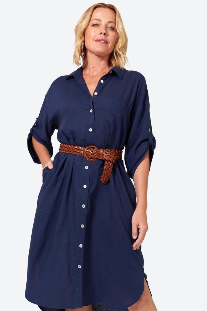 VERVE SHIRT DRESS - SAPPHIRE