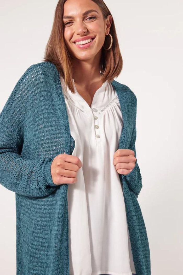 MARQUEE CARDIGAN - TEAL