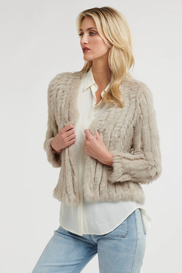 SASHA FUR JACKET - STONE