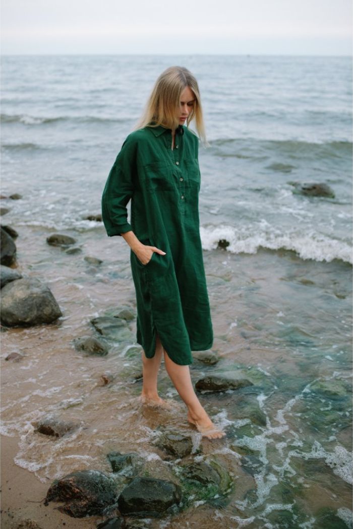 SHIRT DRESS - GREEN