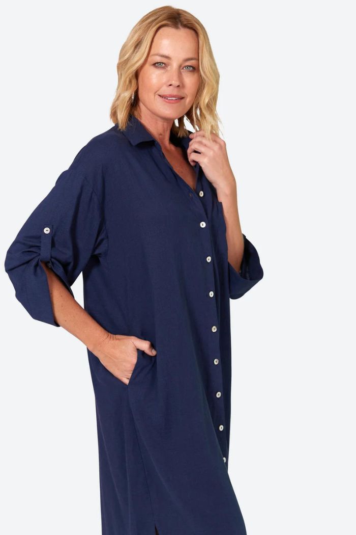 VERVE SHIRT DRESS - SAPPHIRE