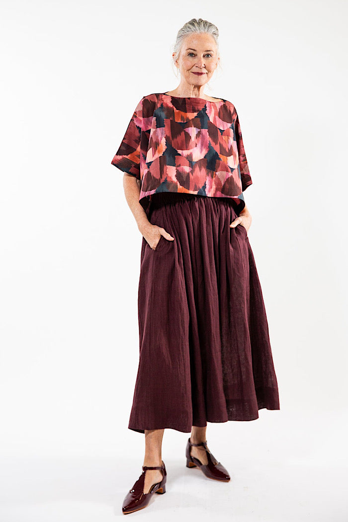 LEILANI SKIRT - MERLOT