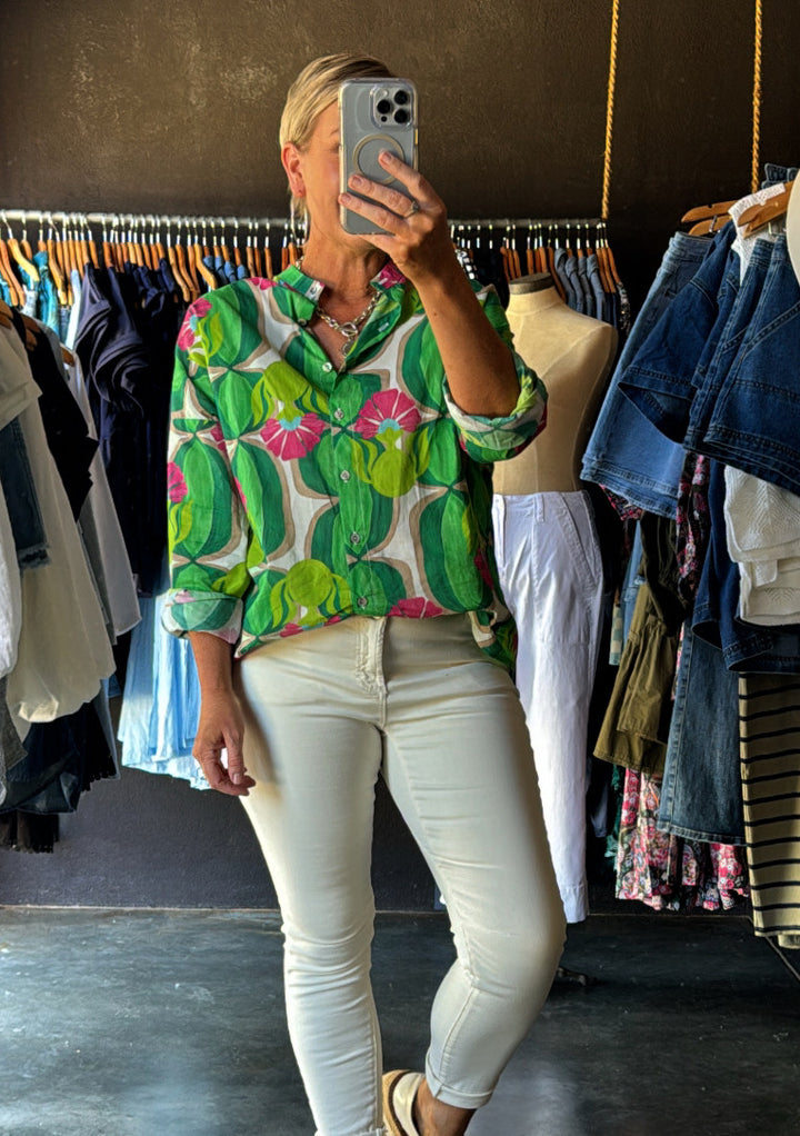 SALT + STONE CALI BLOUSE - TAHITI VERDE