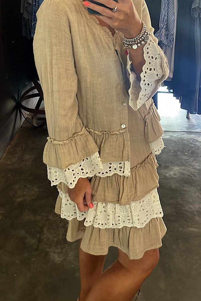 BRONTE LINEN & LACE JACKET