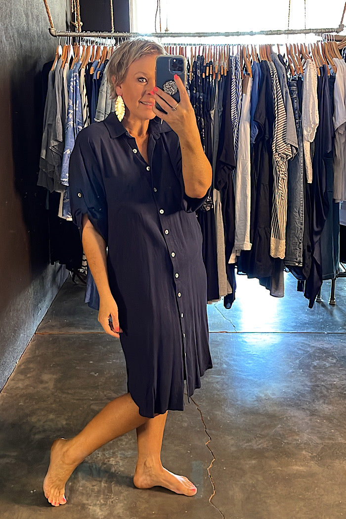 VERVE SHIRT DRESS - SAPPHIRE