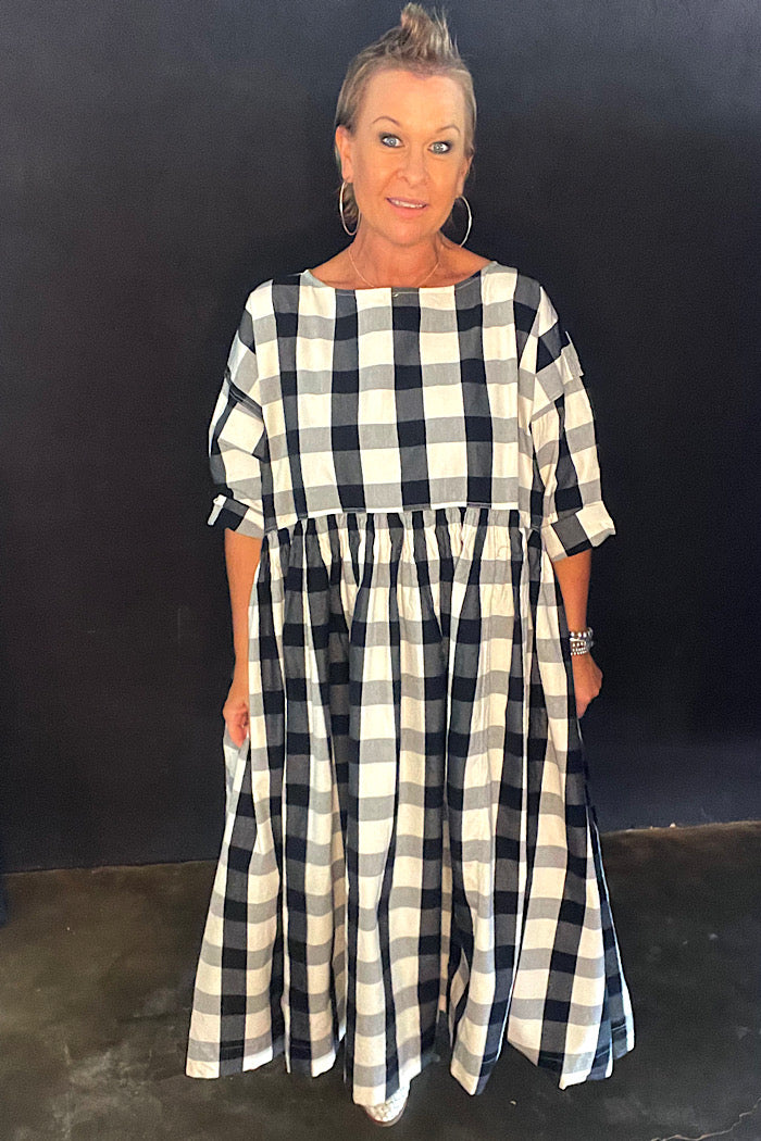 BILLY DRESS - MONOCHROME CHECK