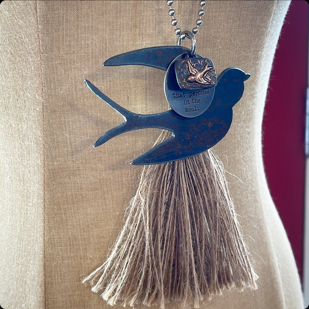 MICKELLOO TASSEL & CHARM NECKLACE - AS FREE AS A BIRD