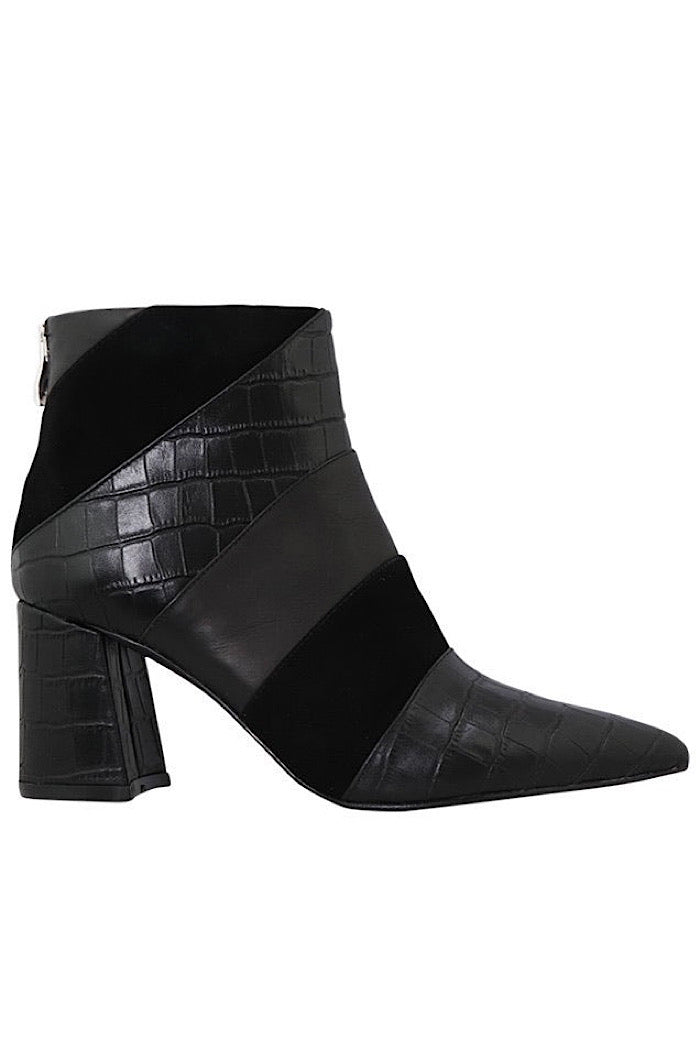 ZELLAH BOOT - BLACK CROC MIX - FINAL CLEARANCE