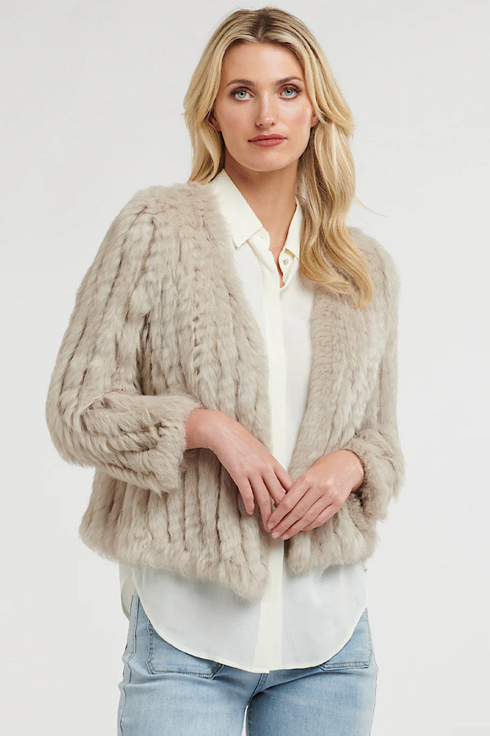 SASHA FUR JACKET - STONE