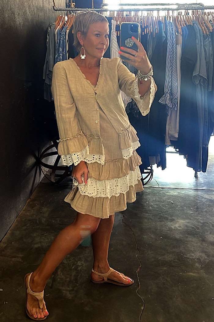 BRONTE LINEN & LACE JACKET