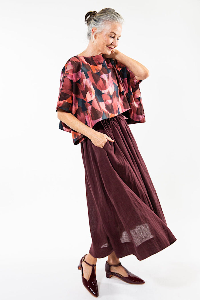 LEILANI SKIRT - MERLOT