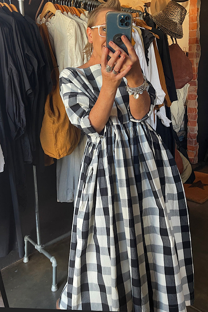 BILLY DRESS - MONOCHROME CHECK