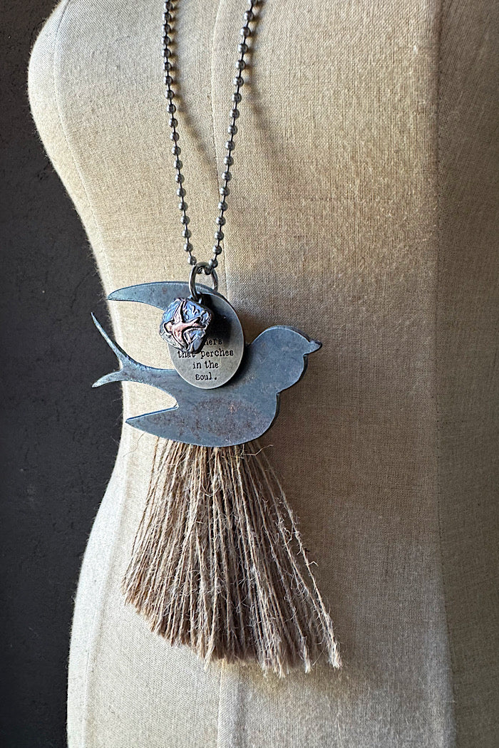 MICKELLOO TASSEL & CHARM NECKLACE - AS FREE AS A BIRD