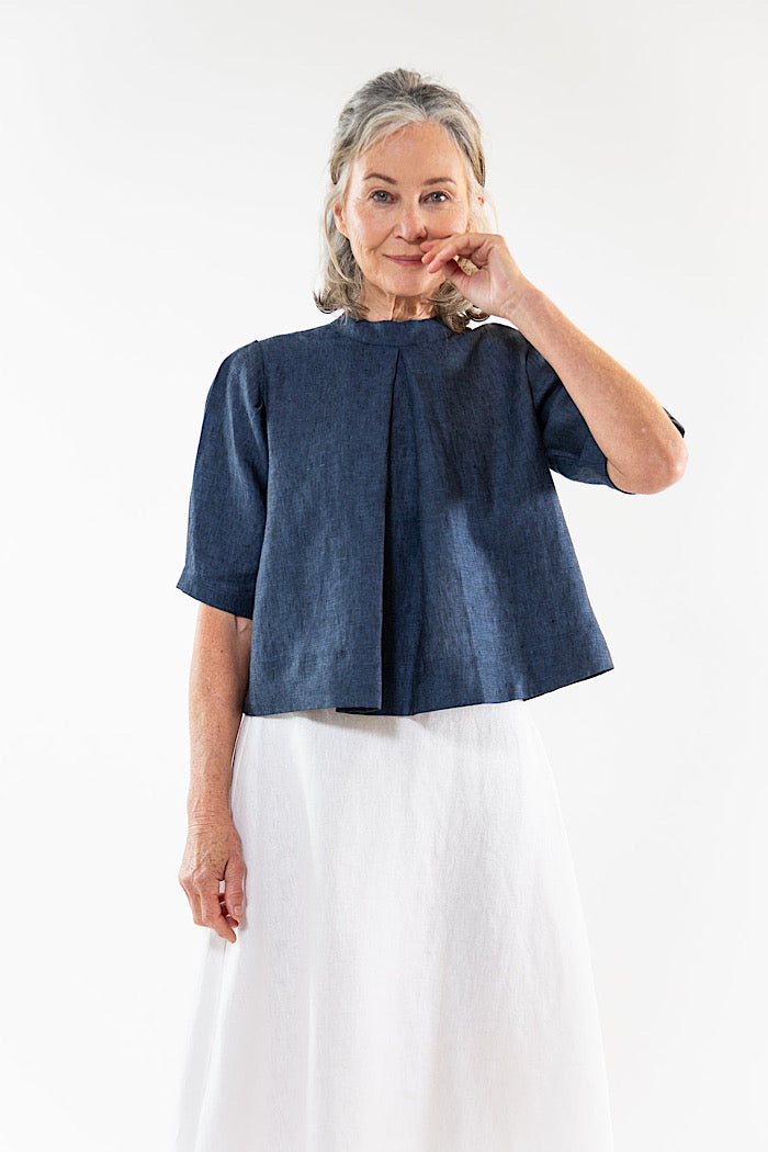 LORETTA TOP - NAVY