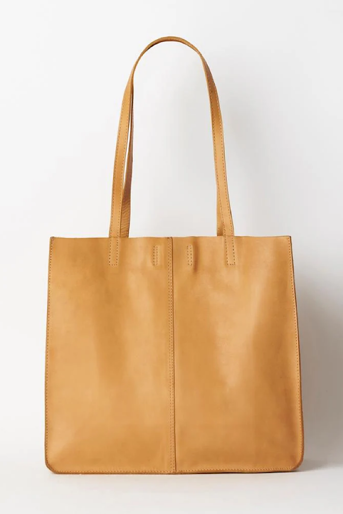 JUJU BABY UNLINED LEATHER TOTE - TAN