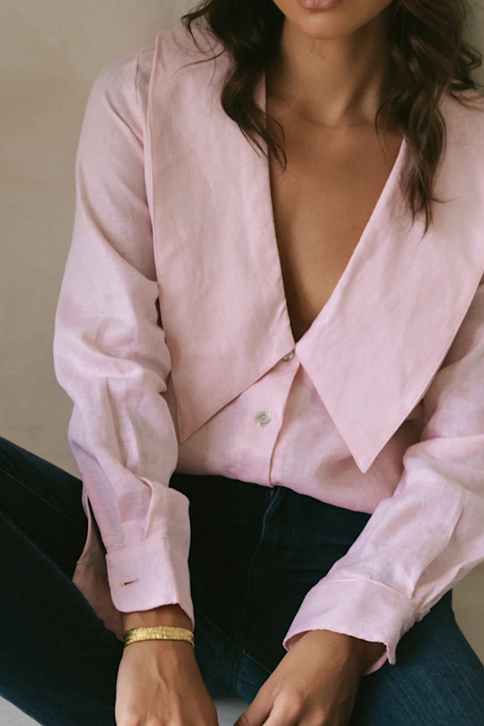 BLAIR LINEN SHIRT - PALE PINK