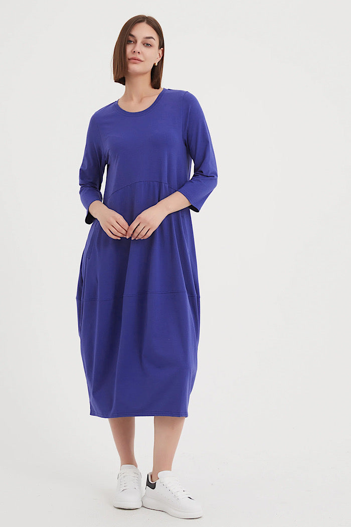 OVOID JERSEY DRESS - ELECTRIC BLUE