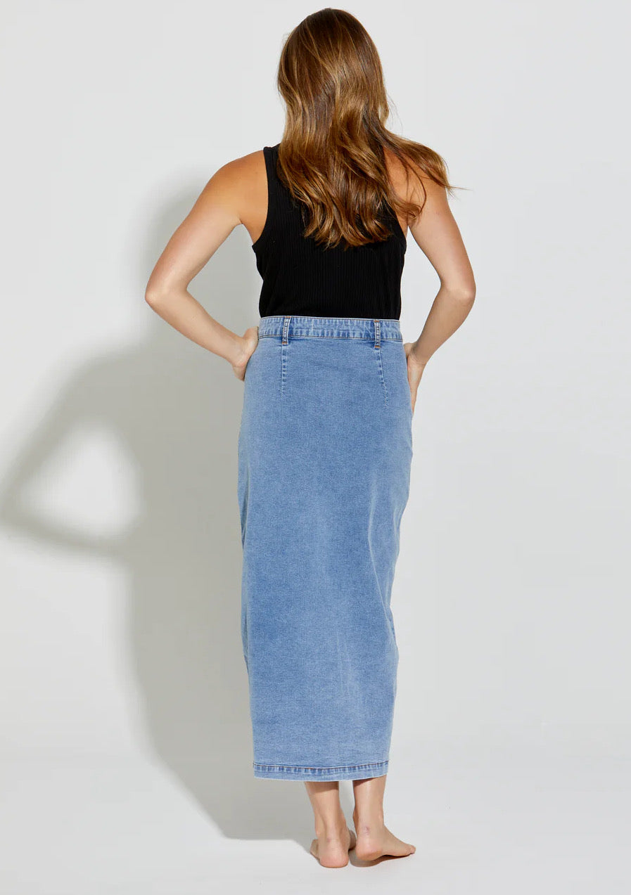 NEW LONDON JEANS GINSBERG SKIRT - LIGHT WASH