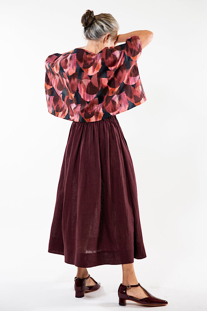 LEILANI SKIRT - MERLOT