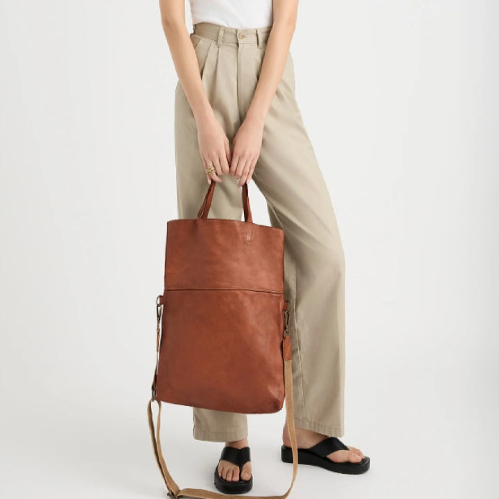 JUJU FOLDOVER TOTE - COGNAC