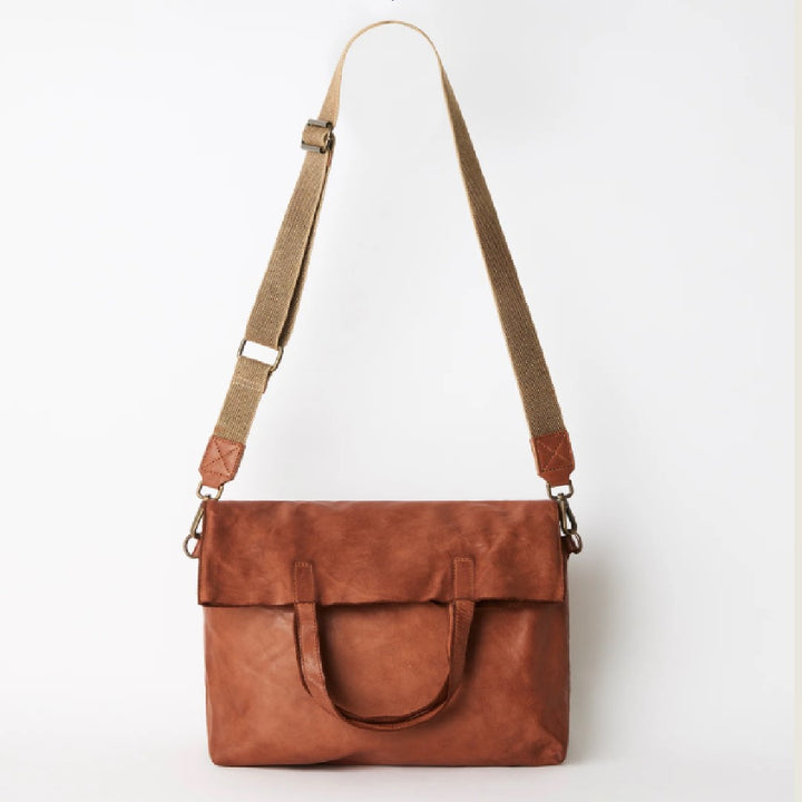 JUJU FOLDOVER TOTE - COGNAC