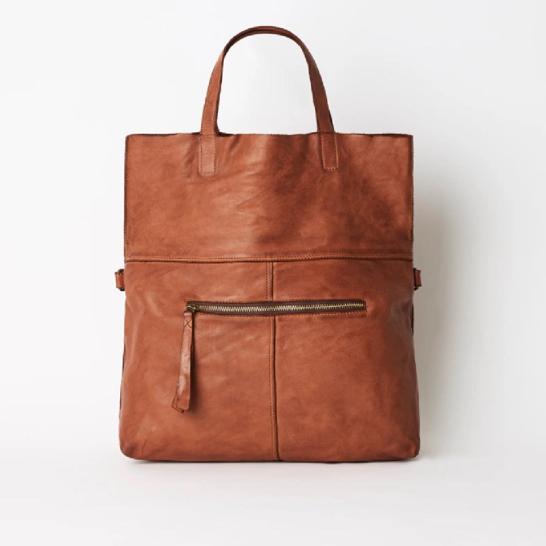 JUJU FOLDOVER TOTE - COGNAC