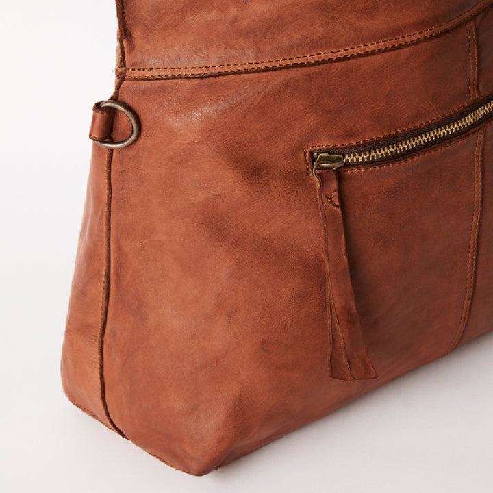 JUJU FOLDOVER TOTE - COGNAC