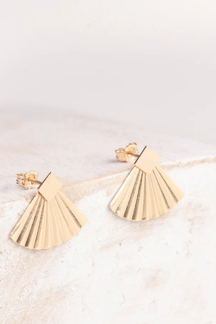 CHINA EARRINGS - SQUARE - GOLD FILLED