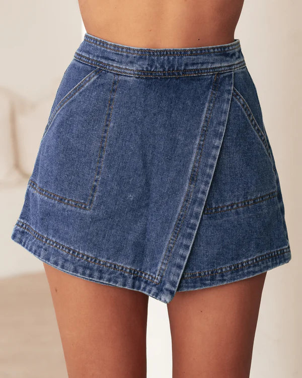 DENIM SKORT