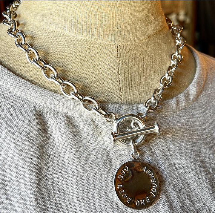 ONE LIFE ONE JOURNEY FOB NECKLACE