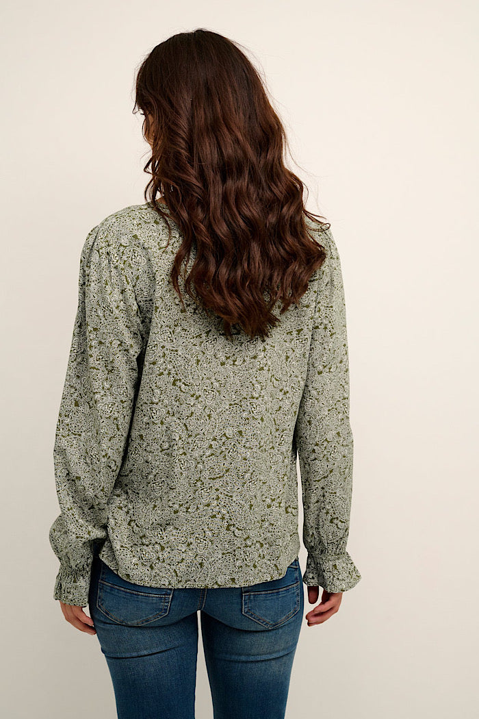 VIMMA BLOUSE - GREEN PAISLEY