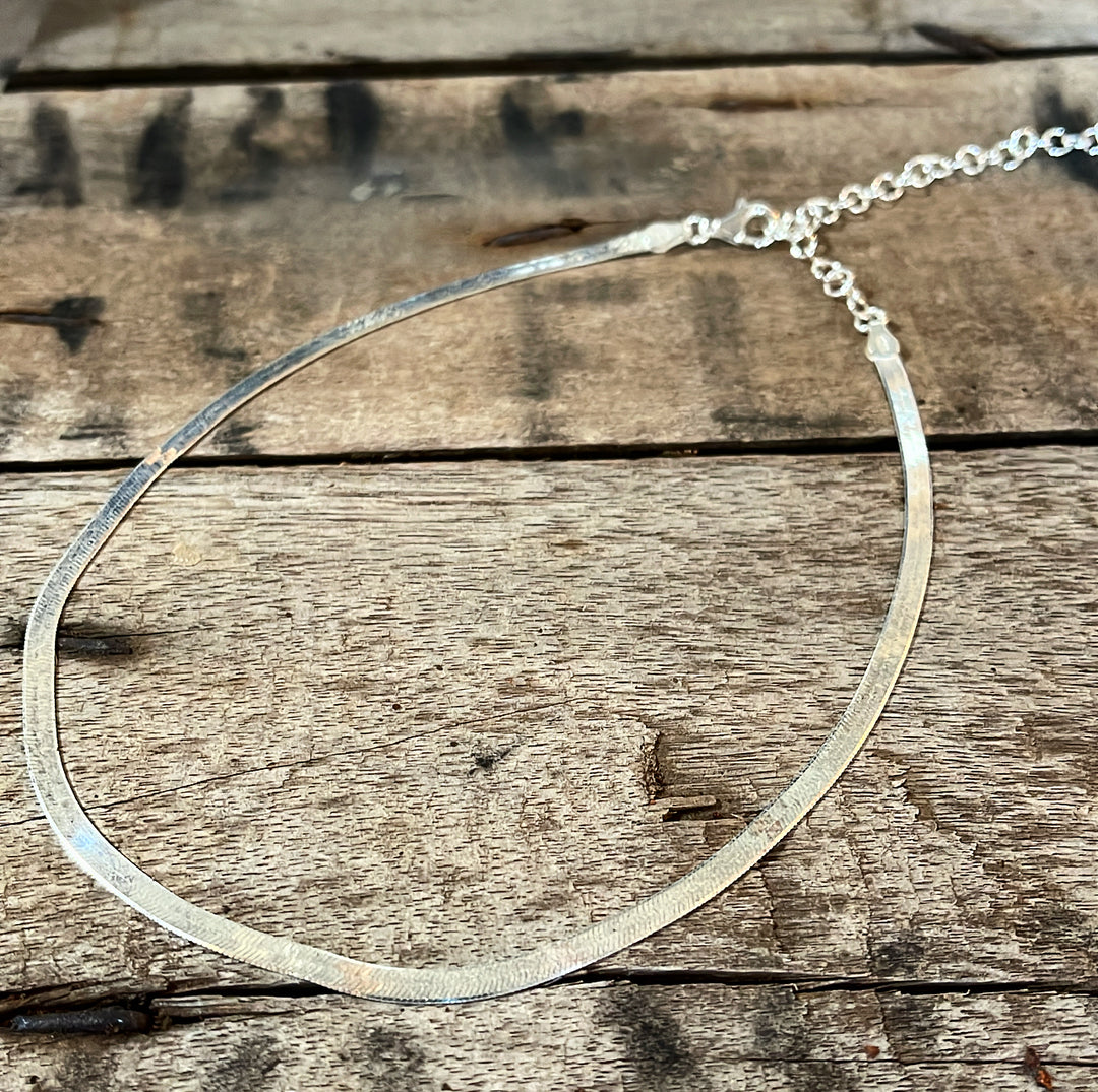 HERRINGBONE NECKLACE - STERLING SILVER