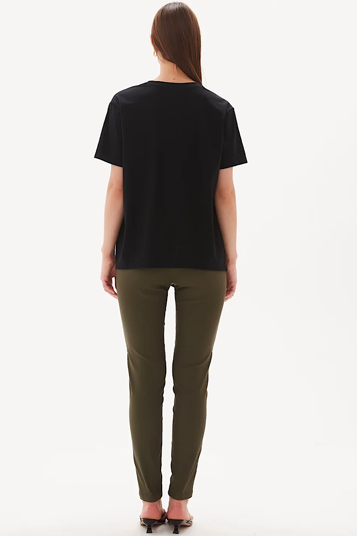 ASYMMETRICAL COMBI TEE - BLACK