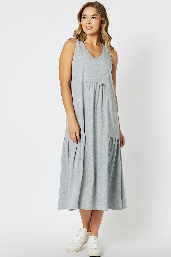 VEUVE DRESS - GREY MARLE