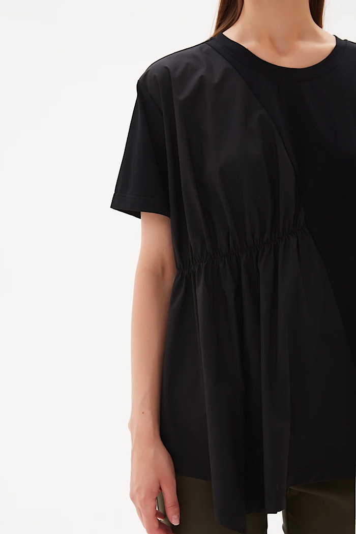 ASYMMETRICAL COMBI TEE - BLACK