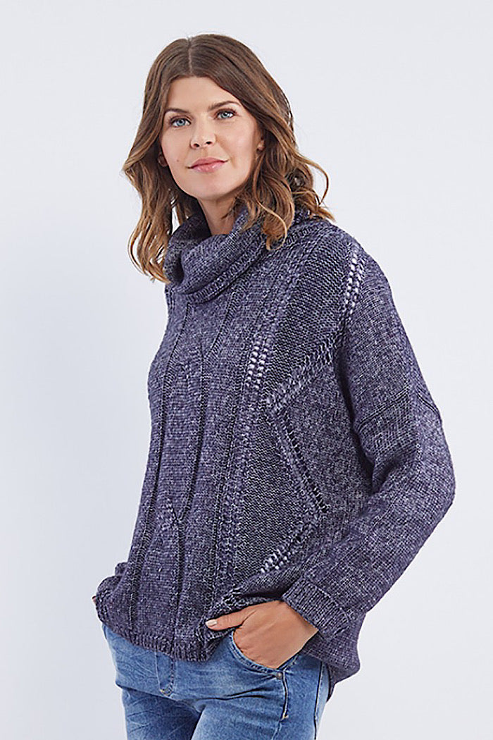 EMBRACE ME TEXTURED KNIT - INDIGO - FINAL CLEARANCE