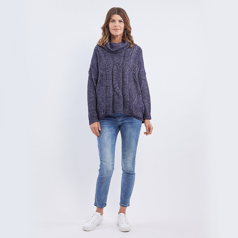 EMBRACE ME TEXTURED KNIT - INDIGO - FINAL CLEARANCE