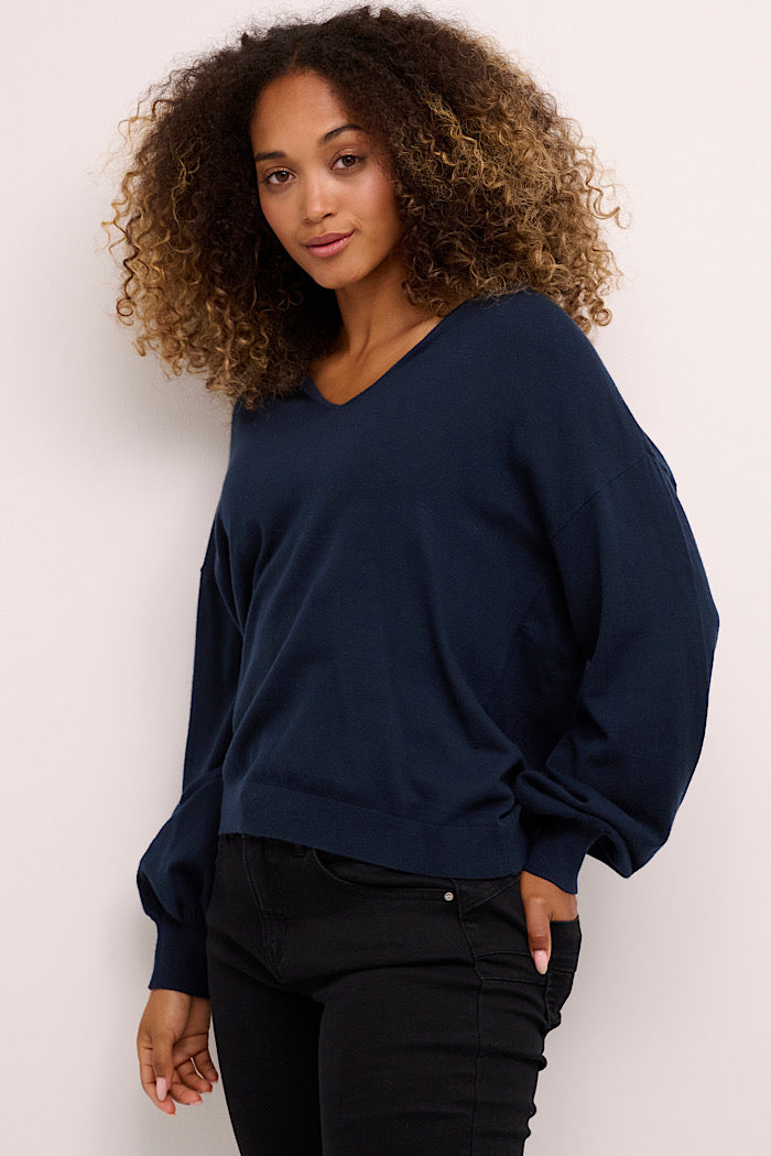 DELA KNIT PULLOVER - NAVY - FINAL CLEARANCE