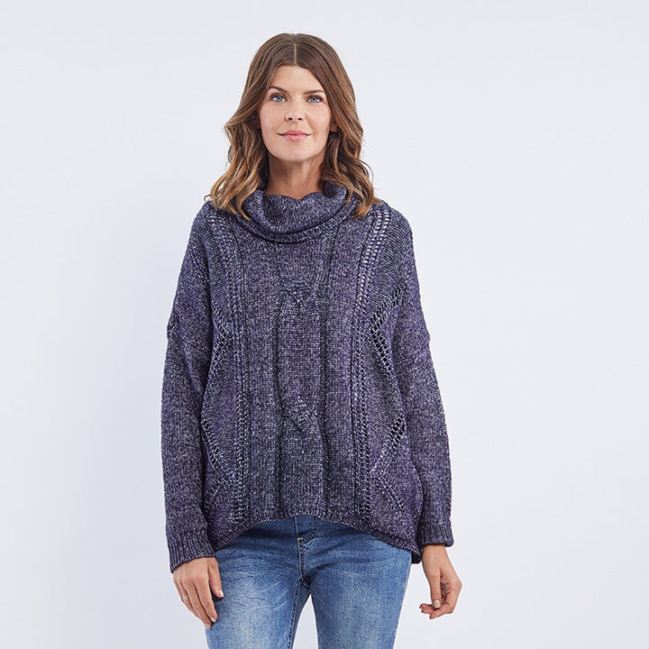 EMBRACE ME TEXTURED KNIT - INDIGO - FINAL CLEARANCE