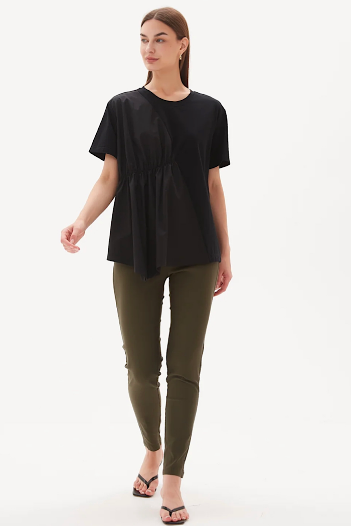 ASYMMETRICAL COMBI TEE - BLACK