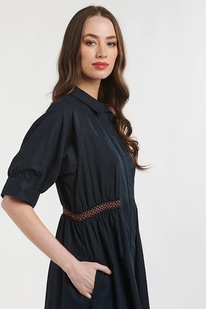 PEGGY DRESS - NAVY