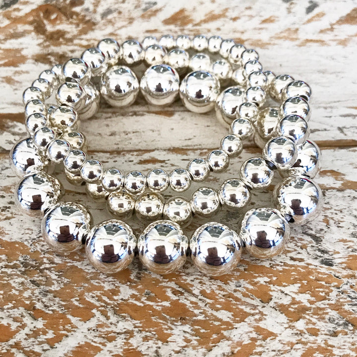 SILVER BEADED BRACELETS